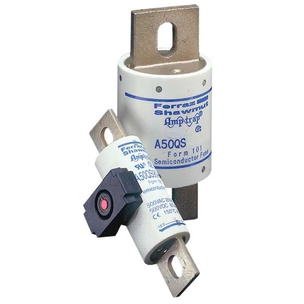 Semiconductor Fuse, Fast Acting, 225 A, A50QS Series, 500V AC, 500V DC, 4-3/8
