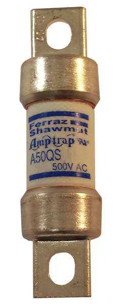 Semiconductor Fuse, Fast Acting, 75 A, A50QS-Y Series, 500V AC, 500V DC, 3-5/8
