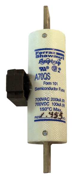 Semiconductor Fuse, Fast Acting, 100 A, A70QS Series, 700V AC, 700V DC, 4-3/8