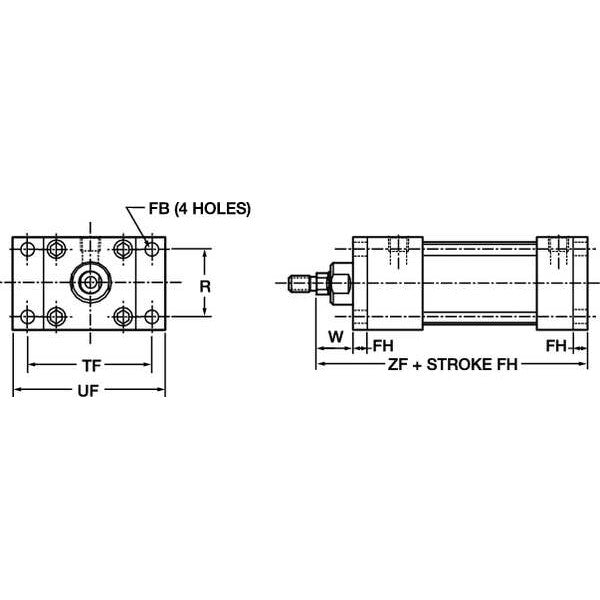 Flange Mount, 3 1/4 In