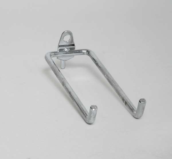5-3/4 In. Double Rod 80 Degree Bend Steel Pegboard Hook for 1/8 In. and 1/4 In. Pegboard 10 Pack