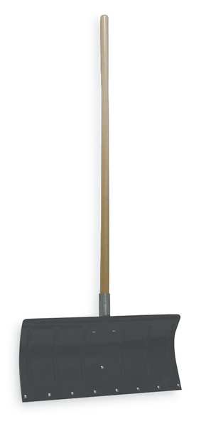Snow Shovel, 48 in Wood Straight Handle, Aluminum Blade Material, 24 in Blade Width