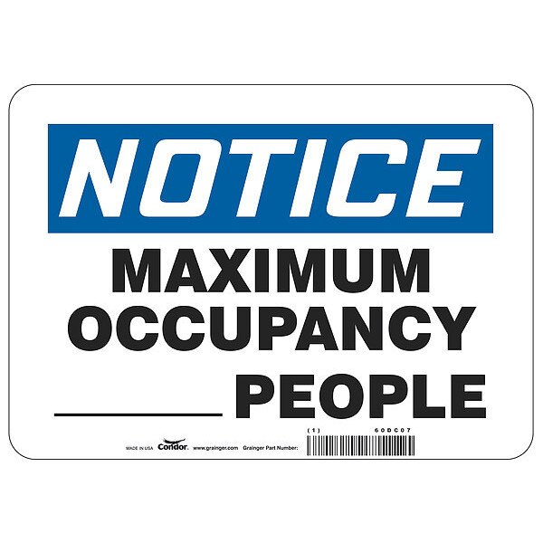Write-On Maximum Occupancy Sign, 14