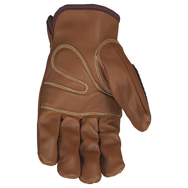 Leather Gloves, Brown, M, PK12