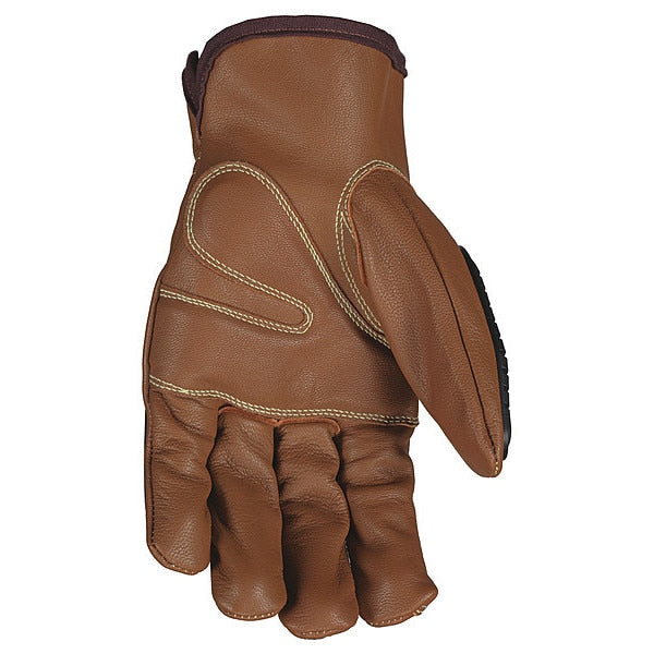 Leather Gloves, Brown, M, PK12