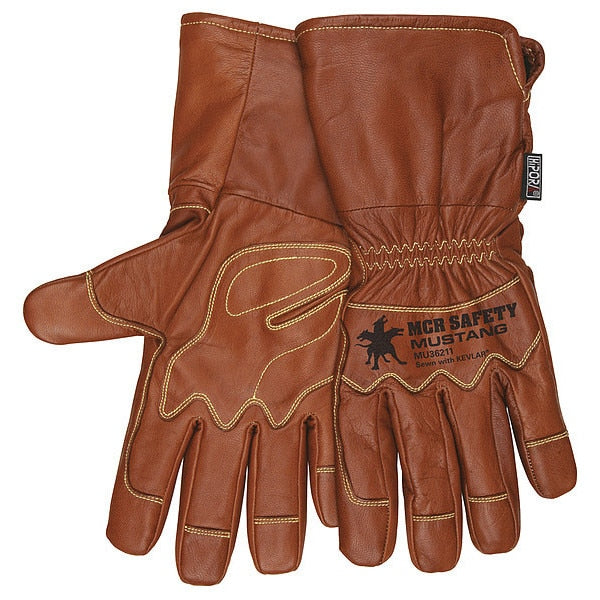 Leather Gloves, Brown, M, PR