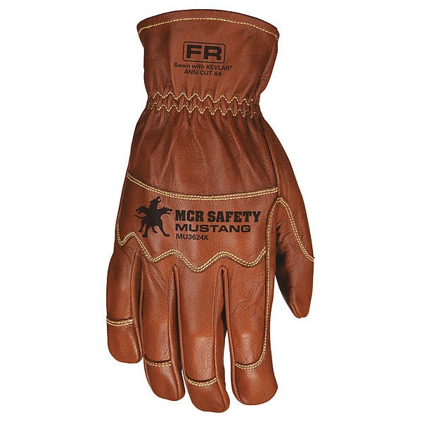 Leather Gloves, Brown, M, PR