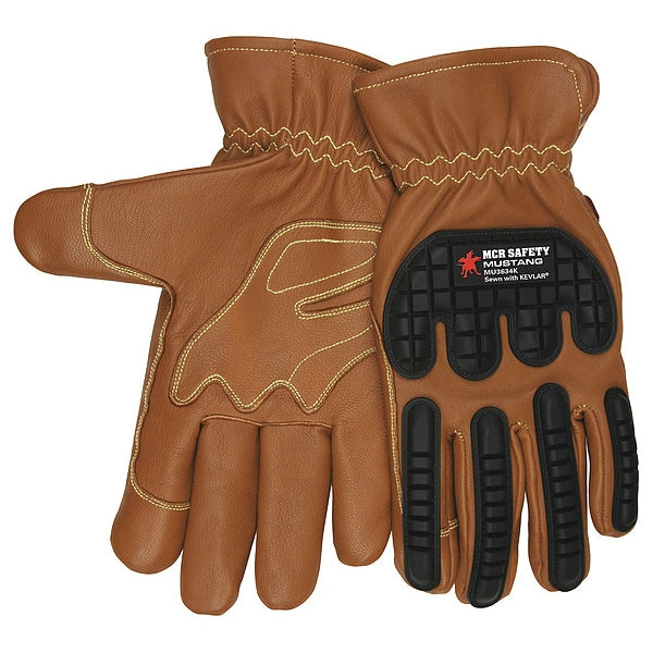 Leather Gloves, Brown, 2XL, PR