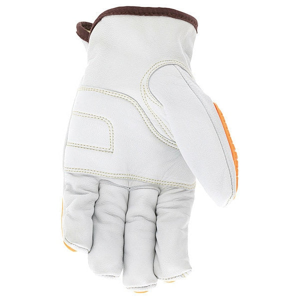 Leather Gloves, White, S, PK12