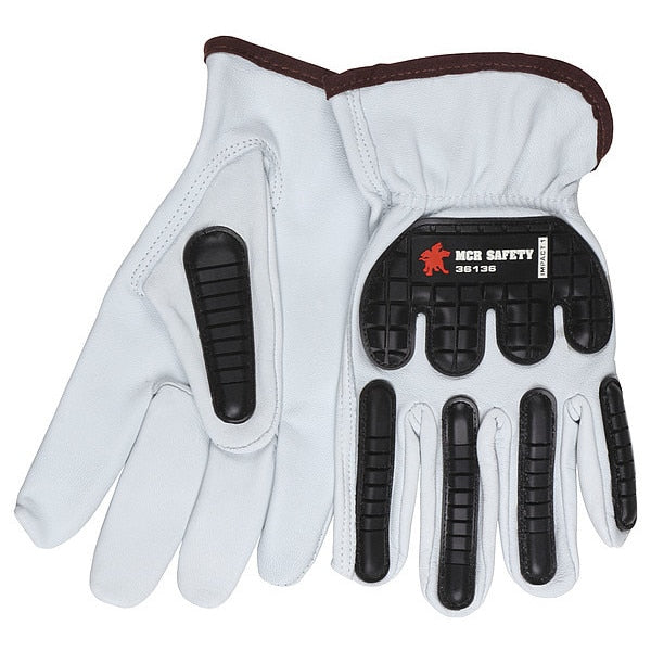 Leather Gloves, White, 2XL, PK12