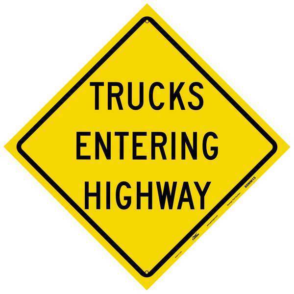 Reflective Aluminum Traffic Sign, 24 in H, 24 in W, Aluminum, Diamond, English, 60MM15