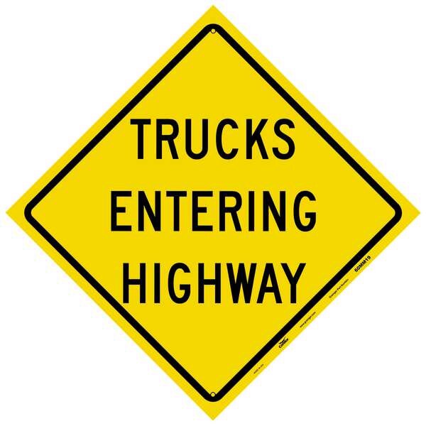 Reflective Aluminum Traffic Sign, 36 in H, 36 in W, Aluminum, Diamond, English, 60MM19