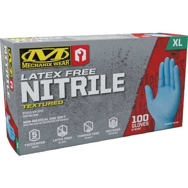 Disposable Gloves, Nitrile, Blue, 100 PK