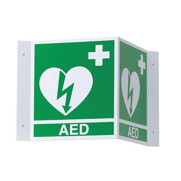 AED 3-D Wall Sign, 8-1/2 H x 11