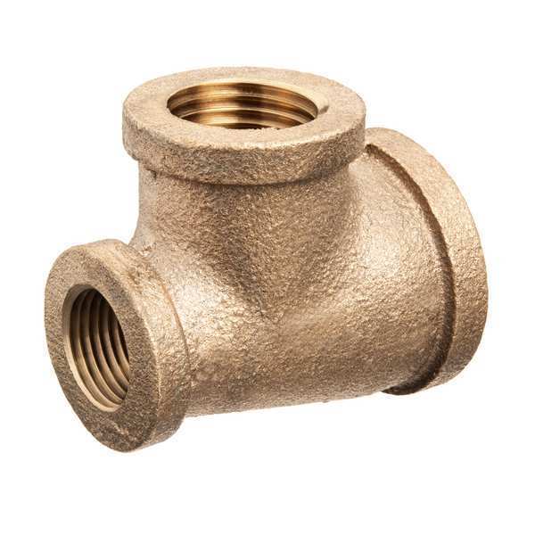 Dual Reducing Tee, Brass, 1 x 1/2 x 3/4 in