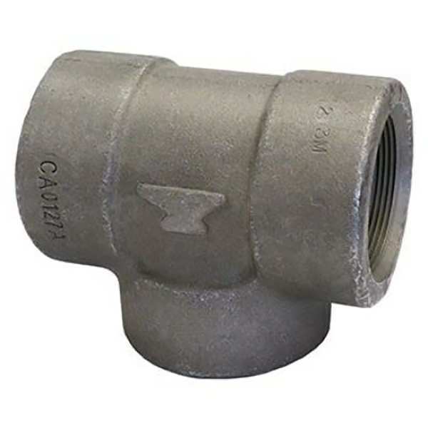 Black Forged Steel Reducing Tee Class 3000
