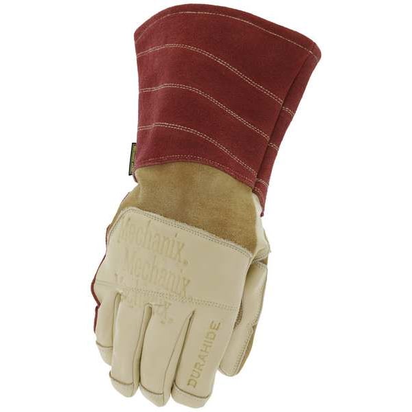 Welding Gloves, Tan/Red, 10, PR