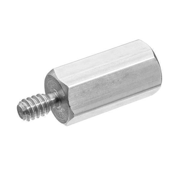 Hex Standoff, #4-40 Thrd Sz, 3/8 in L, 3/16 in Thrd L Brass Zinc Plated, 3/16