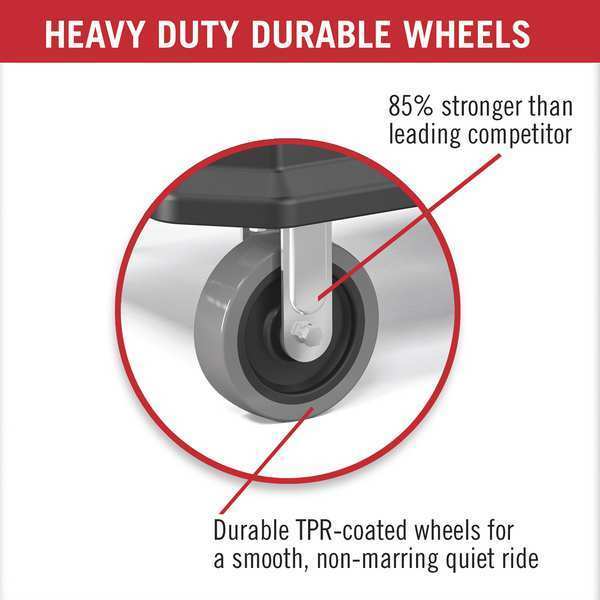 Plastic Heavy Duty Utility Cart, 2 Shelves, 500 lb.
