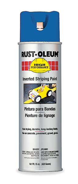 Inverted Striping Paint, 18 oz., Blue, Solvent -Based