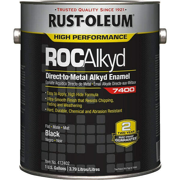 Interior/Exterior Paint, Flat, Oil Base, Black, 1 gal