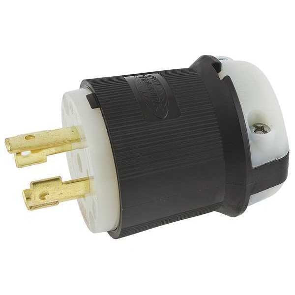 Locking Plug, 30 A, 480V AC, 3 Poles, 3 Phase, 4 Blades, L16-30P, 16 AWG to 8 AWG, Screw Terminals