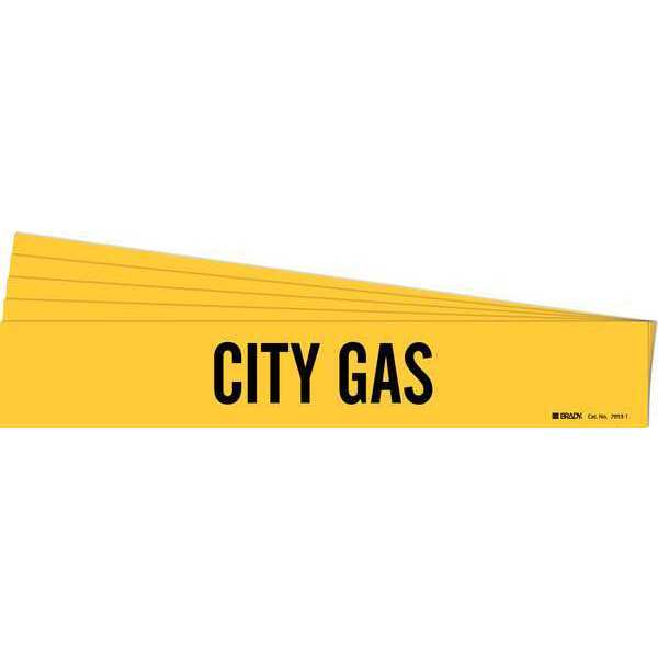 Pipe Marker, Adhesive, Black, City Gas, PK5, 7053-1-PK