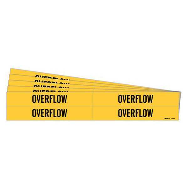 Pipe Marker, Adhesive, Black, Overflow, PK5, 7208-4-PK