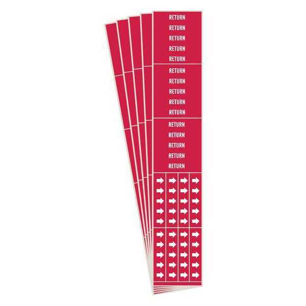Pipe Marker, Adhesive, White, Return, PK5, 7243-3C-PK