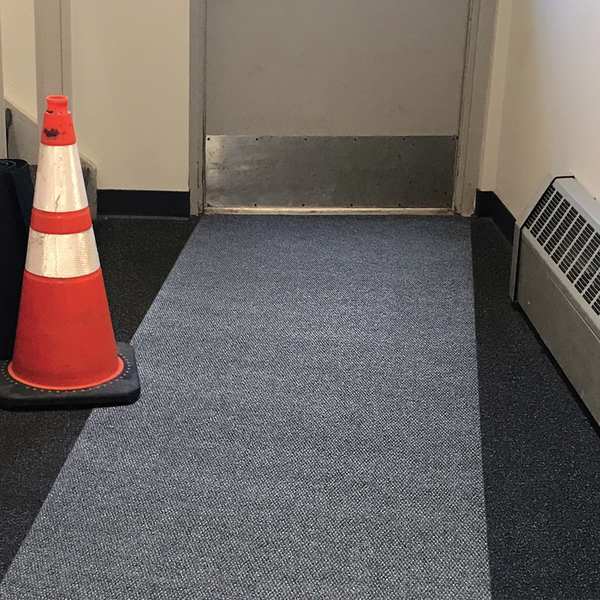 Carpet Protection Mat, 13.6 gal/Roll, Grease, Oils, Water Absorbed, Gray, Polyester