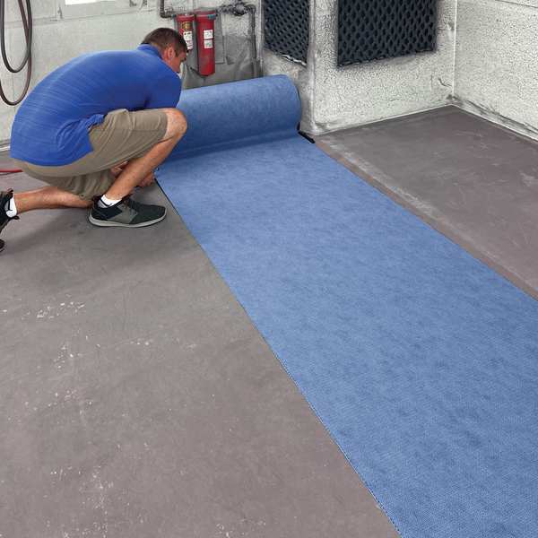 Paint Booth Mat, Paints, Solvents, Stains Absorbed, Blue, Polypropylene