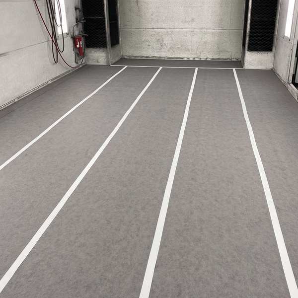 Paint Booth Mat, Paints, Solvents, Stains Absorbed, Gray, Polypropylene