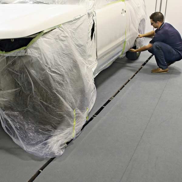 Paint Booth Mat, Paints, Solvents, Stains Absorbed, Gray, Polypropylene