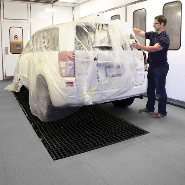 Paint Booth Mat, Paints, Solvents, Stains Absorbed, Gray, Polypropylene