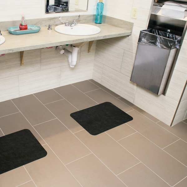 Black Adhesive Backed Restroom Mat 24 in W x 17 in L