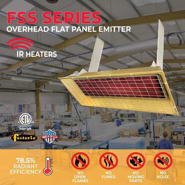 Infrared Overhead Electric Heater, Aluminum, 208 V