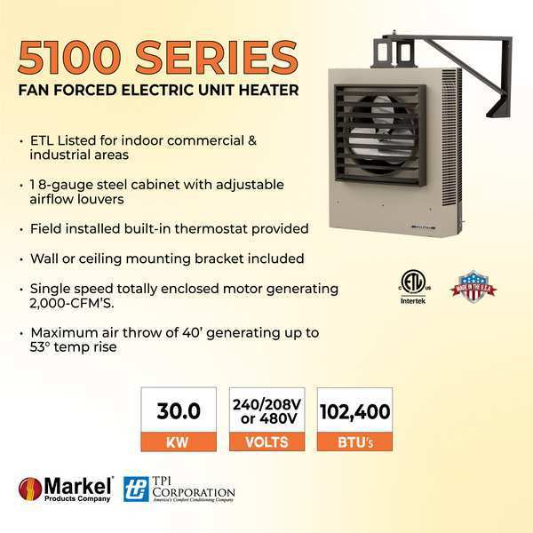 Fan Forced Electric Unit Heater