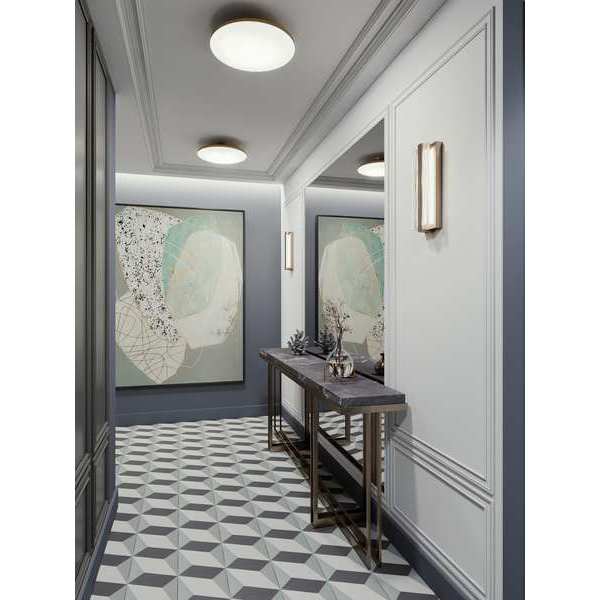 RndLEDMnt, 15in, 4000K, 2200lm, Brass, Steel