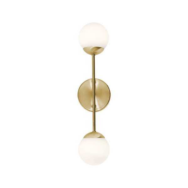 Pearl2LightLEDSconce, SatinBrass, 4in