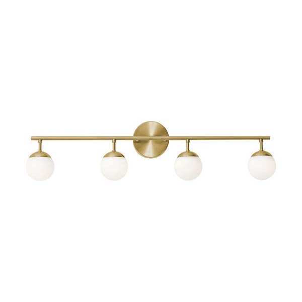 Pearl4LightLEDVanity, SatinBrass, 32in