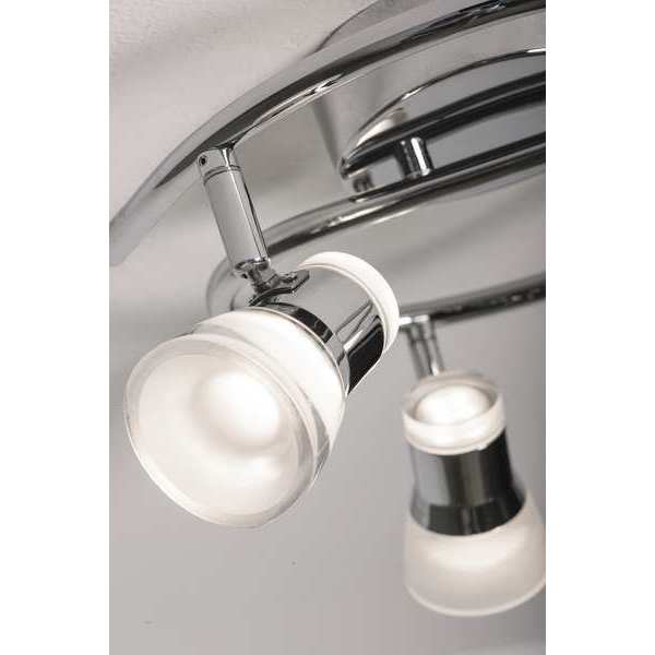 Gage 3 Light Rnd LED Fixed Rail, Chrome