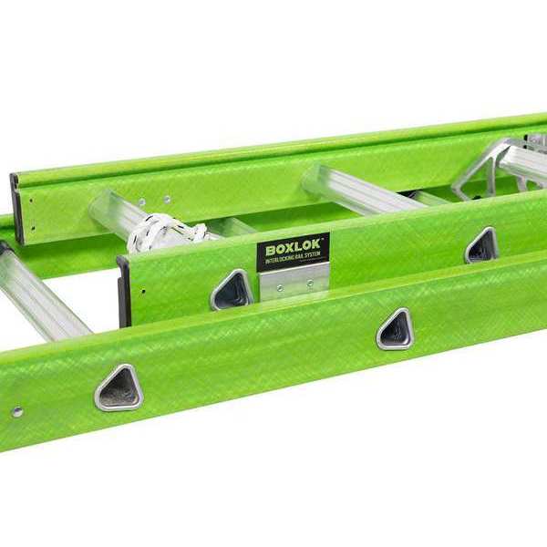 Fiberglass Extension Ladder, 375 lb Load Capacity