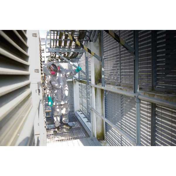 Protective Coverall, Gray, Polypropylene/Polyethylene, Zipper