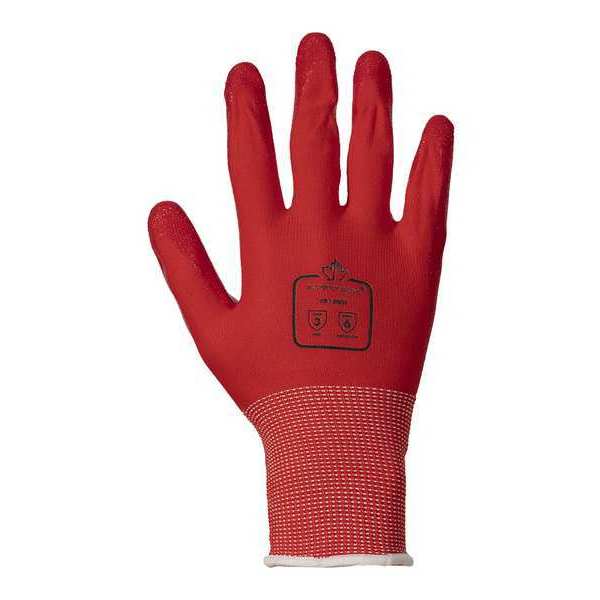 Work Gloves, Nitrile, S, Red/Red, PR, PK12