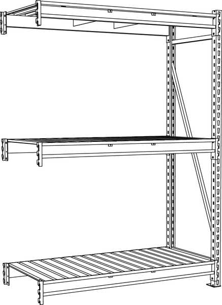 Add-On Bulk Storage Rack, 36 in D, 48 in W, 3 Shelves
