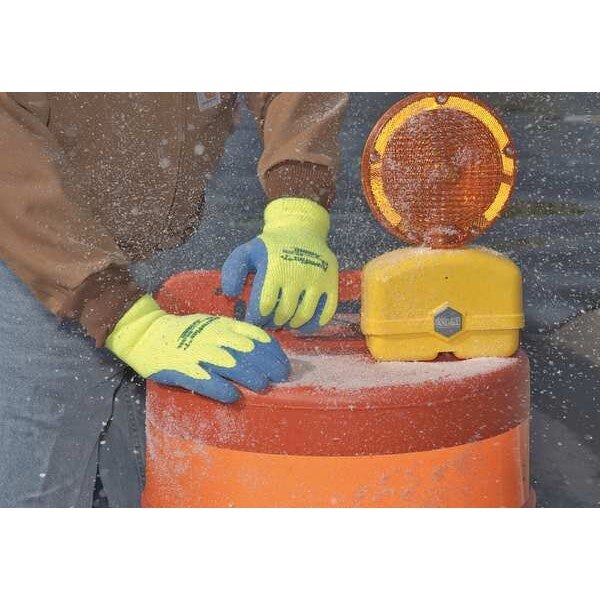 Hi-Vis Cut Resistant Coated Gloves, A3 Cut Level, Natural Rubber Latex, S, 1 PR