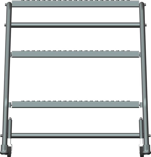 28 1/2 in H Steel Rolling Ladder, 3 Steps