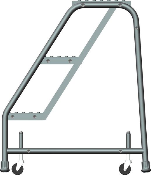 28 1/2 in H Steel Rolling Ladder, 3 Steps