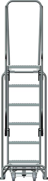 93 in H Steel Rolling Ladder, 6 Steps