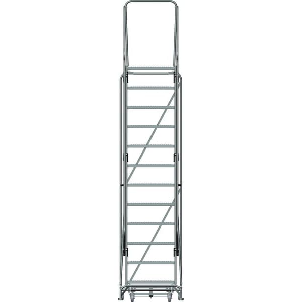 153 in H Steel Rolling Ladder, 12 Steps
